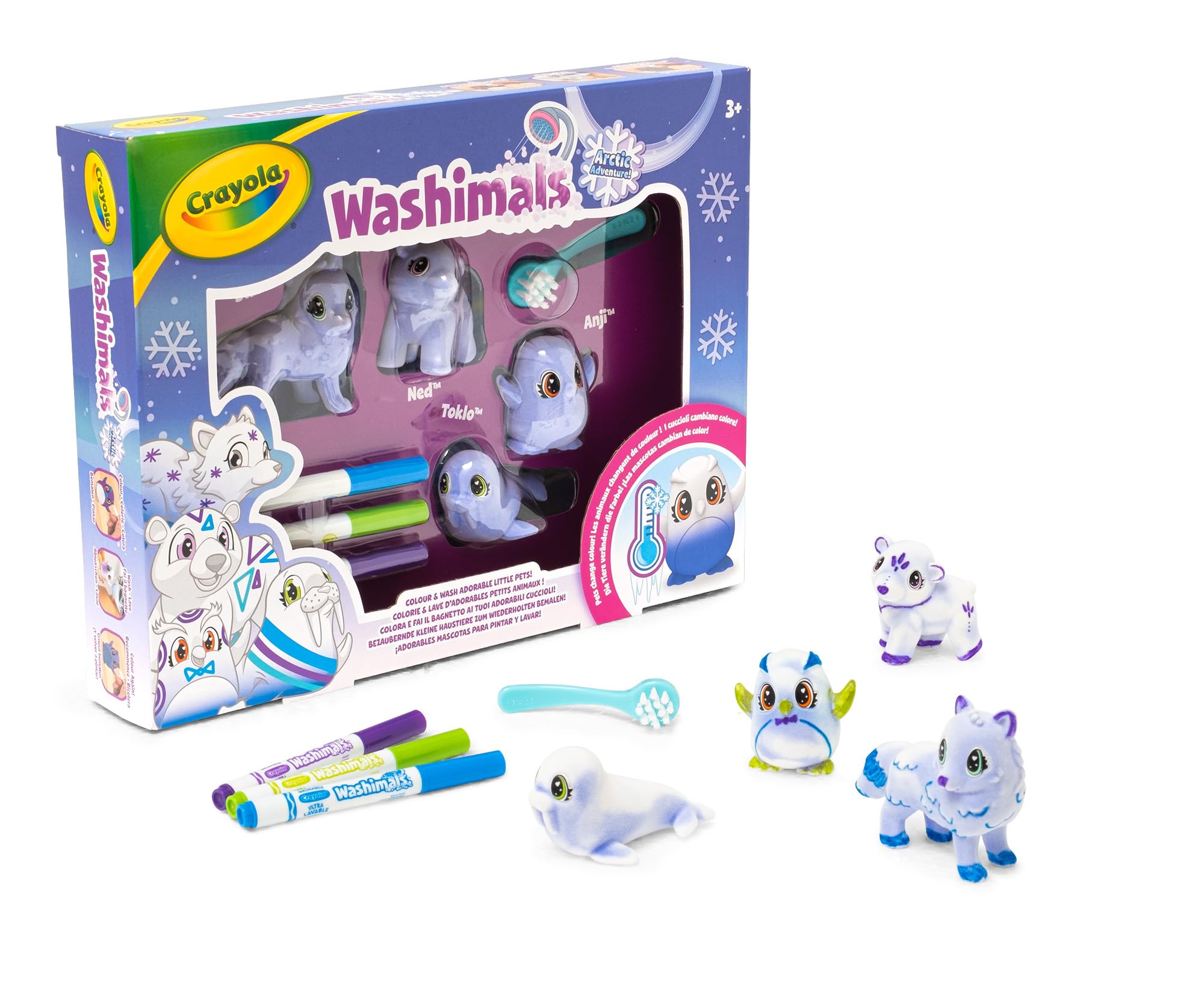 CRAYOLA - Washimals Arctic Adventure Activity Set for Painting and Bathing the Baby Animals, Play and Gift for Children from 3 Years, 74-7514