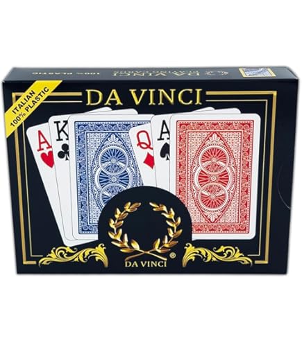 DA VINCI Fiori, Italian 100% Plastic Playing Cards 2 Deck Set