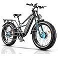 HiKNiGHT Dual Motor Electric Bike Peak 3000W, 52V 20AH Battery E Bike for Adults 26 Inch Fat Tire Mountain Electric Bicycle 38 MPH, Full Suspension Dual Hydraulic Disc Brake, Up to 90 Miles Range