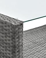 EVRE Roma 4 Seater Rattan Garden Furniture Set Grey with Glass Table view 5