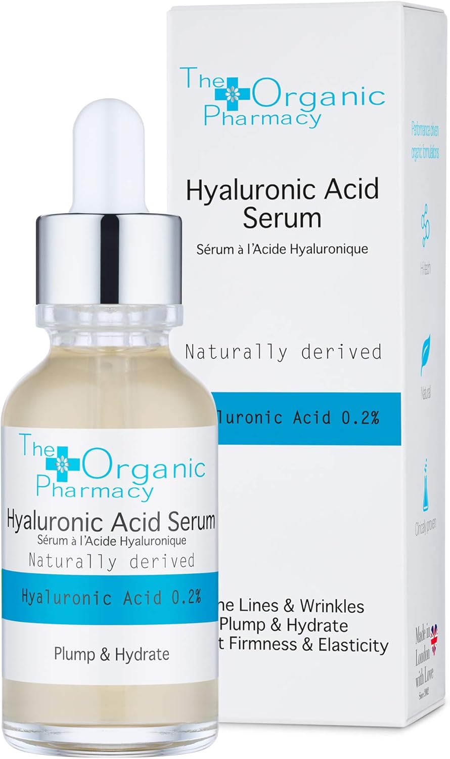 The Organic Pharmacy Hyaluronic Acid Serum 30ml, Hydrating, 0.2% triple-molecular weight Hyaluronic Acid