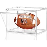 Leffis Football Display Case, Full Size Football Case Display Case | Dust-proof Memorabilia Display Cases with Magnetic Door and Removable Football Stand for Autographed Football