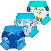 BIG ELEPHANT Baby Swim Diapers 3pcs, Reusable Adjustable Washable Waterproof Swimming Diaper for Boy's and Girl's 6Months - 5 Years