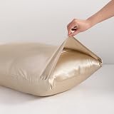 NTBAY Silk Satin Pillowcases 2 Pack Taupe 50x90 cm Envelope Closure view 2