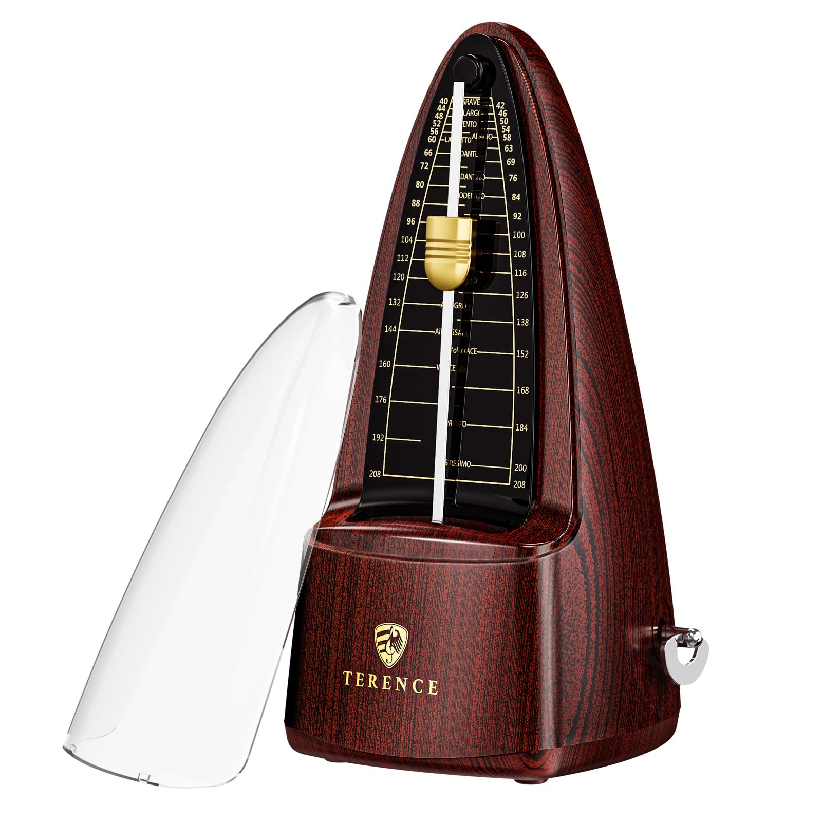 TERENCE Mechanical Metronome Metronome Digital Classic Shape Accurate Beat Metal Movement Convenient Use For practice for Guitar Piano Bass Drum Violin Metronomes for Adult and Children Wood