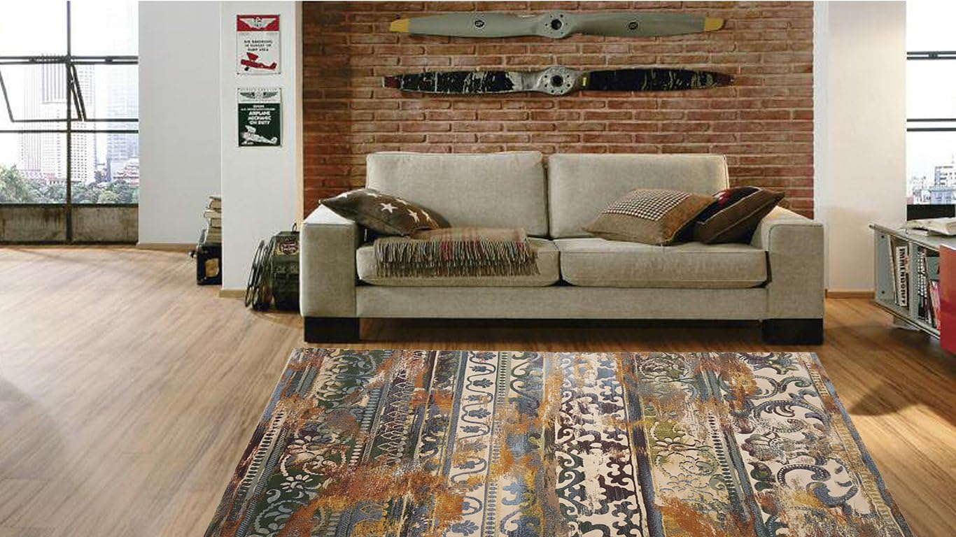Nelly Home Cozy Moroccan Multi-Color Contemporary Area Rug, Soft Anti Bacterial Durable and Easy Clean 8 feet by 11 feet