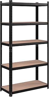 SONGMICS 5-Tier Steel Shelving Unit 875 kg 40 x 90 x 180 cm Black GLR040B01