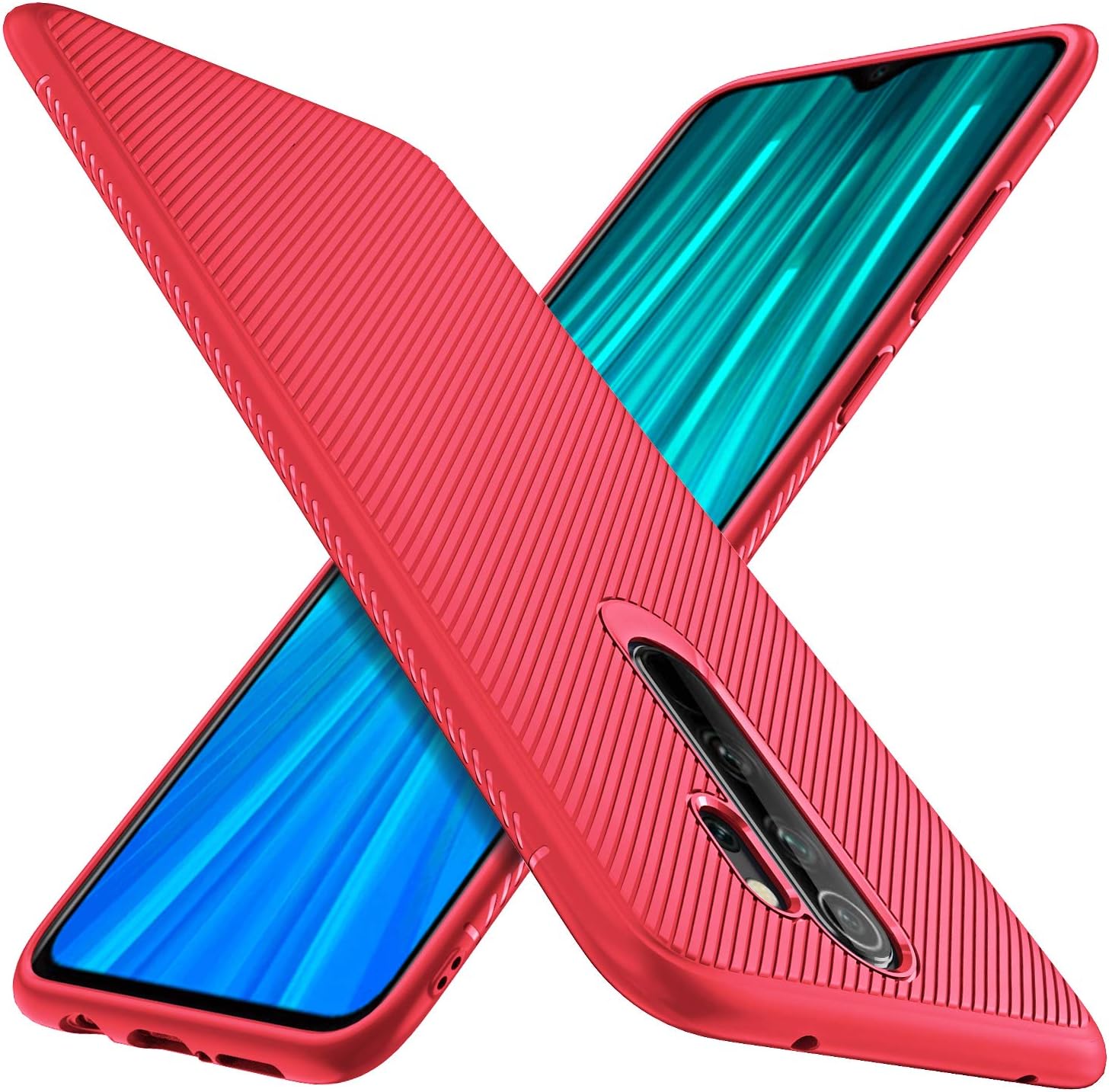 Gesma for Xiaomi Redmi Note 8 Pro Case, Scratch Resistant & Anti Slip Grippy Soft TPU Case for Xiaomi Redmi Note 8 Pro Phone (Red)