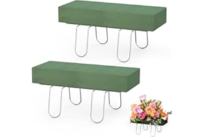 XBA 2 Pieces Headstone Flower Saddles for Graves with Floral Foam 12-inch Graves Saddles Wire Rustproof for Cemetery Decorations Family Memorials Tombstone Headstone Grave Decorations Flowers Dsign