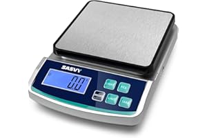 SASVY Digital Lab Scale 5000g x 0.1g oz/lb/g/kg Precision Electronic Scientific Scale Analytical Balance for Laboratory Jewelry Kitchen Includes Rechargeable Battery