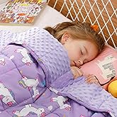 Uttermara Weighted Blanket 3 lbs, Ultra Cozy Minky Weighted Blankets with Cartoon Patterns, Heavy Blanket Great for Calming and Sleeping, 36x48 inches, Purple Unicorn