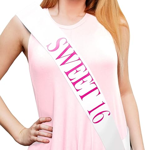 Amazon Com Sterling James Co Sweet 16 White And Pink Glitter