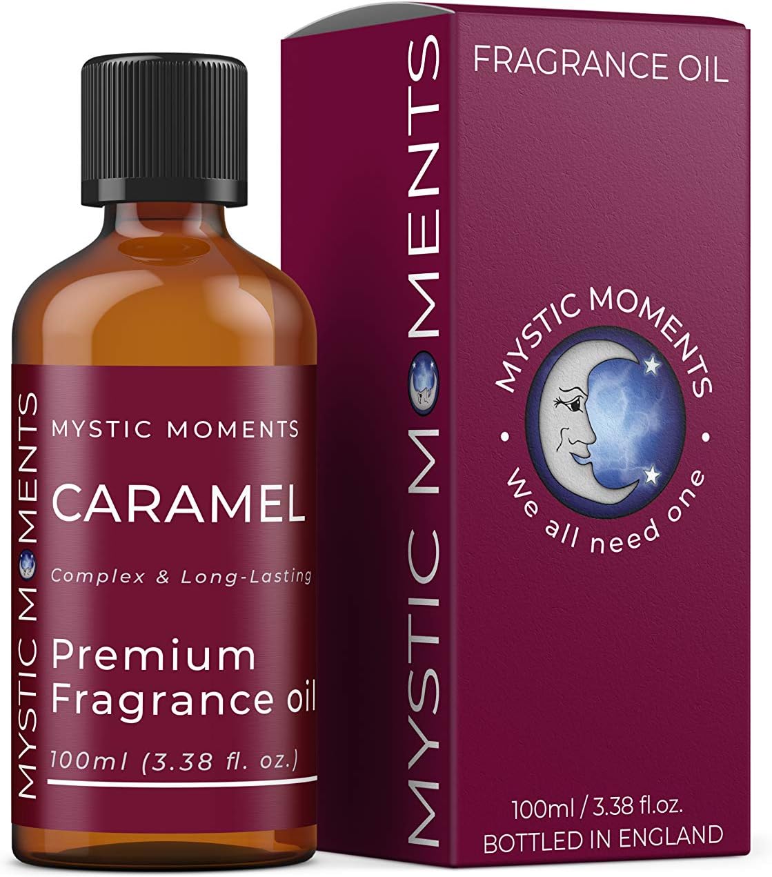 Mystic MomentsCaramel Fragrance Oil 100ml - Perfect for Soaps, Candles, Bath Bombs, Oil Burners, Diffusers and Skin & Hair Care Items