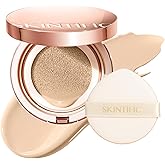 SKINTIFIC Full Coverage Cushion Foundation #0W Warm Porcelain| Satin Glow Finish, Oil-Control & Waterproof, Buildable Tattoo Cover Cushion for All Skin Types