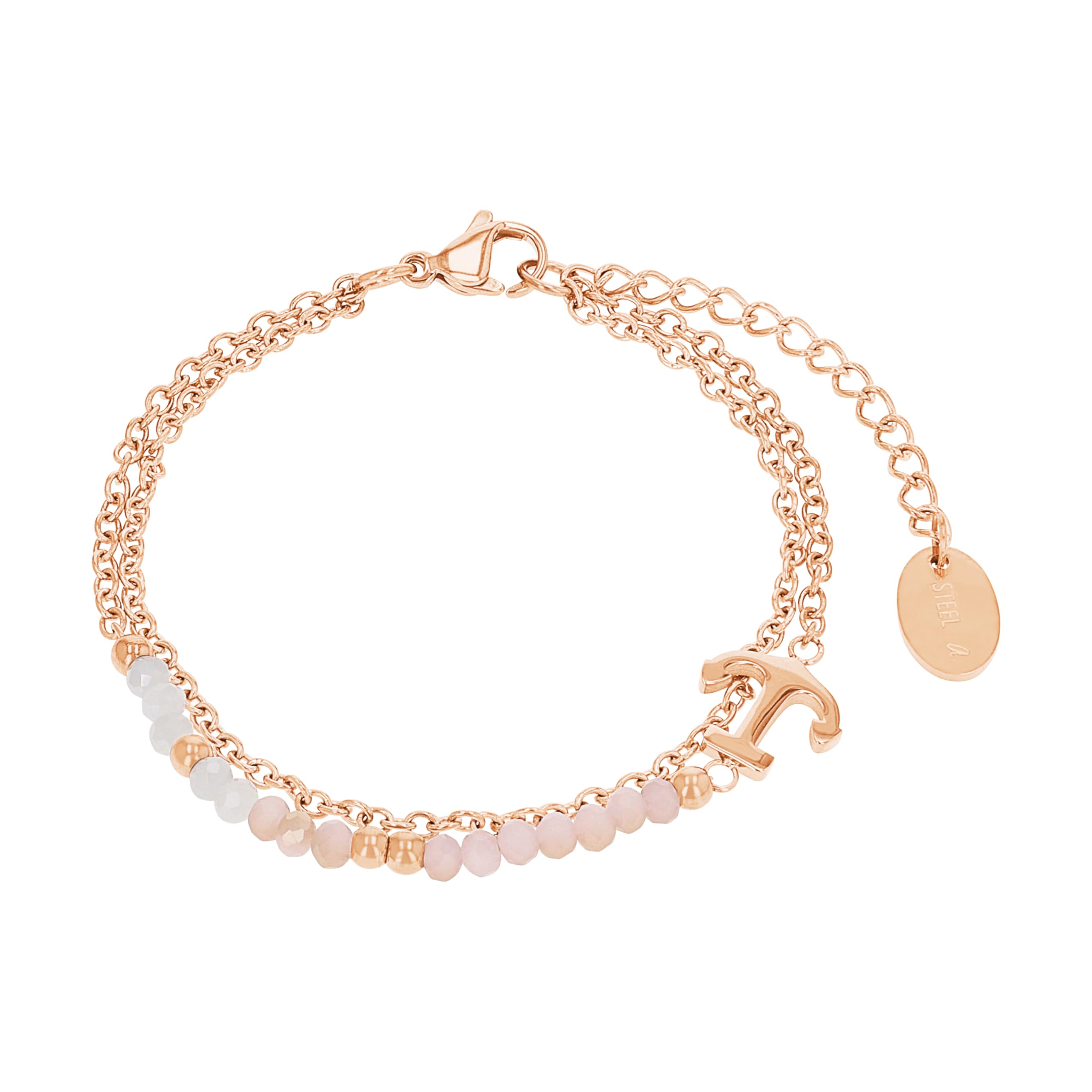 s.Oliver Bracelet Women Arm jewelry, with Glass, 16+4 cm, Apricot, Anchor, Comes in jewelry gift box, 2018350 — image 1
