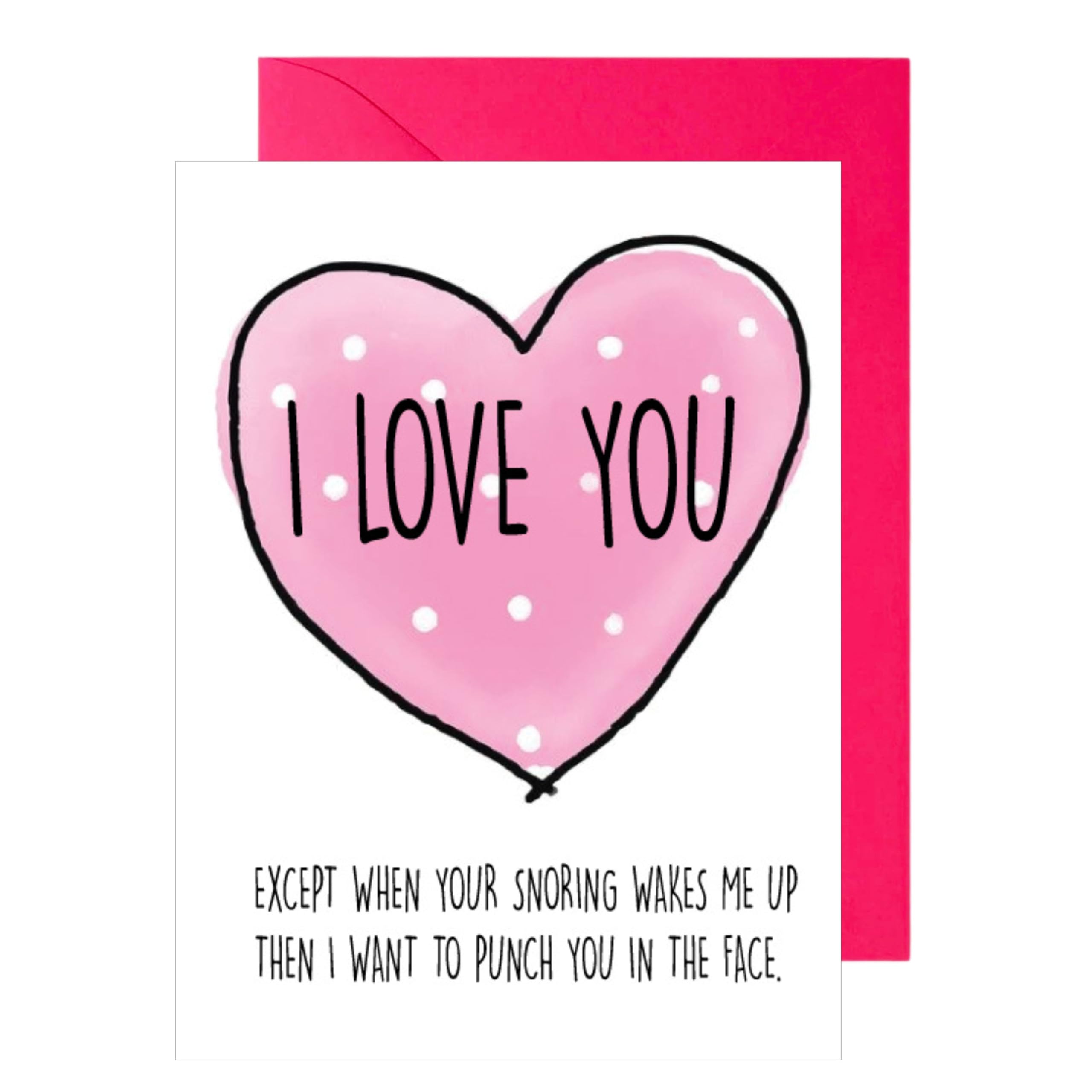 Funny I Love You Card For Boyfriend Girlfriend Husband Or Wife Cheeky Romantic Anniversary Birthday Valentines Card For Him Or Her - Snoring A38
