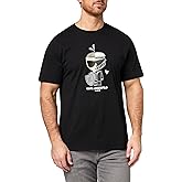 Karl Lagerfeld Mens Crewneck Short Sleeve Spliced Armor Graphic Design Relaxed Fit T-Shirt