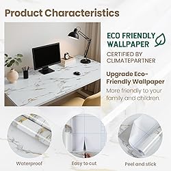 practicalWs Glossy Marble Wallpaper Peel and Stick
