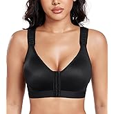 Lemorosy Women's Post Surgery Bra Front Closure Adjustable Straps Wireless Comfort Sport Brassiere
