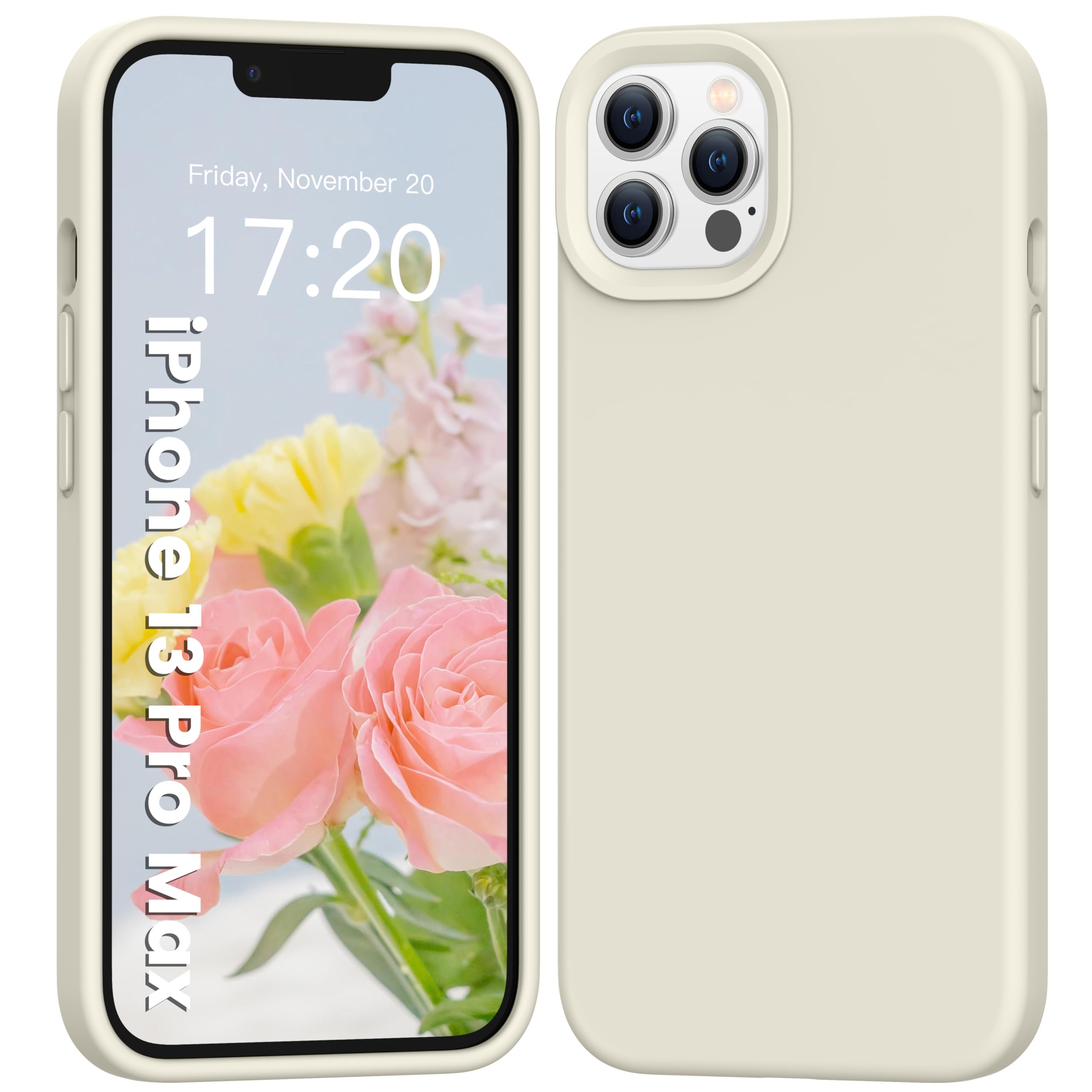 Photo 1 of PuyaTeya Designed for iPhone 13 pro MAX Case, Premium Liquid Silicone, Soft Anti-Scratch Microfiber Lining, 4-Layer Shockproof and Abrasion Resistant, Silky Soft Touch Protective Case(Beige)