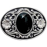 YOQUCOL Vintage American Western Cowboy Turquoise,Stone Belt Buckle for Men