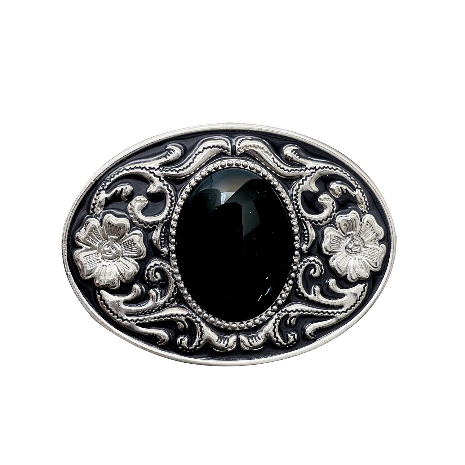 Photo 1 of *Gem out of Place* YOQUCOL Vintage Native American Western Cowboy Black Stone Belt Buckle for Men