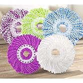 5 Replacement Mop Micro Head Refill for 360&deg; Spin Magic Mop-Microfiber Replacement Mop Head-Round Shape Standard Size