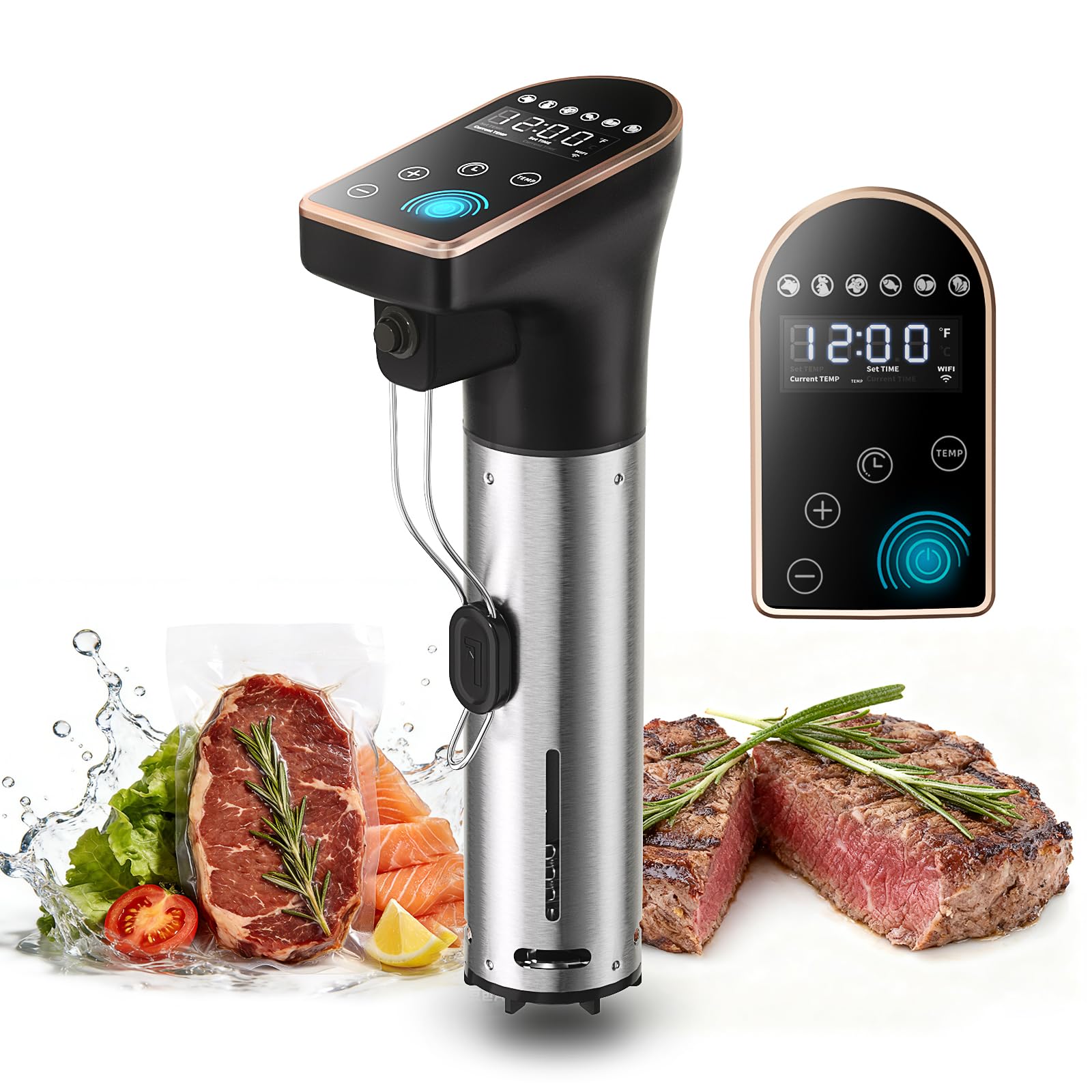 Photo 1 of 1300W Sous Vide Precision Cooker Machines, IPX7 Full Waterproof Immersion Circulator, New Quiet Brushless Motor, 6 One-Touch Presets, Effortless Gourmet Meals