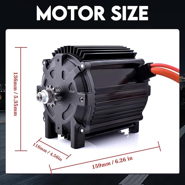KUNRAY ELECTRIC BRUSHLESS DC MOTOR 72V 5000W ELECTRIC DIRT BIKE MOTOR PEAK 6800RPM PEAK 10KW FOR GO KART RAZOR UPGRADE KIT MOTORCYCLE AND MORE (UPGRADED BRUSHLESS DC MOTOR, 72V 5000W)