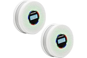 JuzhiAnn Upgraded Version Smoke Carbon Monoxide Alarm Detector, Battery-Operated Smoke and CO Alarm with Digital Display, Carbon Monoxide Detectors&Smoke Detector (2Pack)
