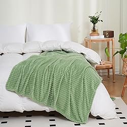 Puncuntex Flannel Fleece Throw Blanket Sage Green