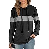 AURUZA Women's Long Sleeve Sweatshirt Hoodie with Pocket, Loose Fit Pullover Tunic Top