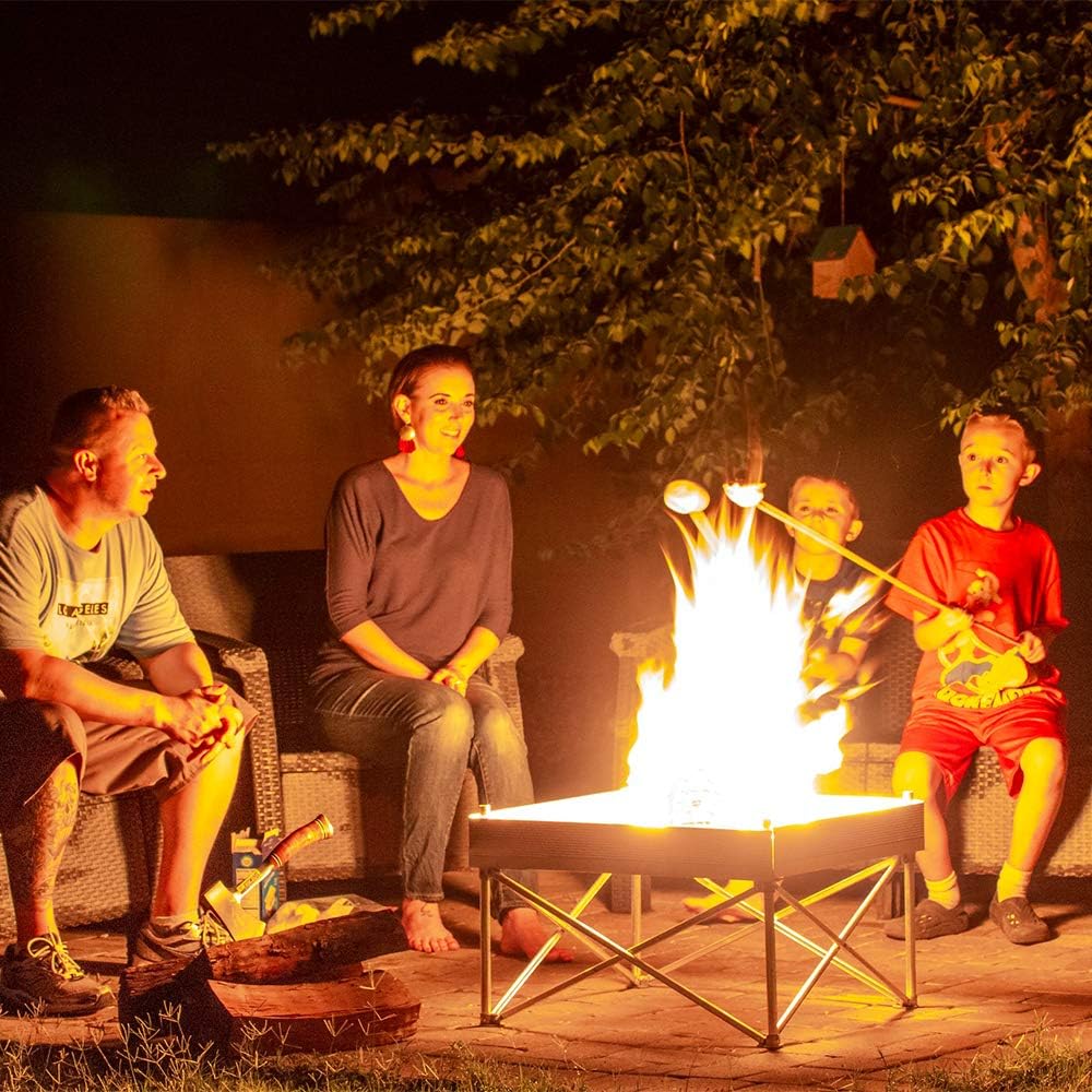 FIRESIDE OUTDOOR Pop-Up Fire Pit | Portable and Lightweight | Fullsize 24 Inch | Weighs 7 lbs. | Never Rust Fire Pit | Heat Shield NOT Included : Garden & Outdoor