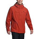 Pioneer Camp Men's Waterproof Rain Jacket Lightweight Hooded Shell Coat for Hiking & Outdoor with 3 Pockets Windbreaker