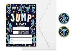 qinghemengxia Trampoline Jump Birthday Party Invitations, Bounce House Birthday Invitations For Boys Girls, Birthday Invites,