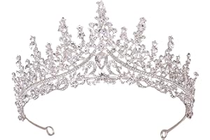 QIXNJALG Crystal Crowns and Tiaras with Tomb for Girl or Women Birthday Party Wedding Tiaras
