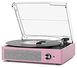 Record Player with Speakers Belt-Driven Vintage