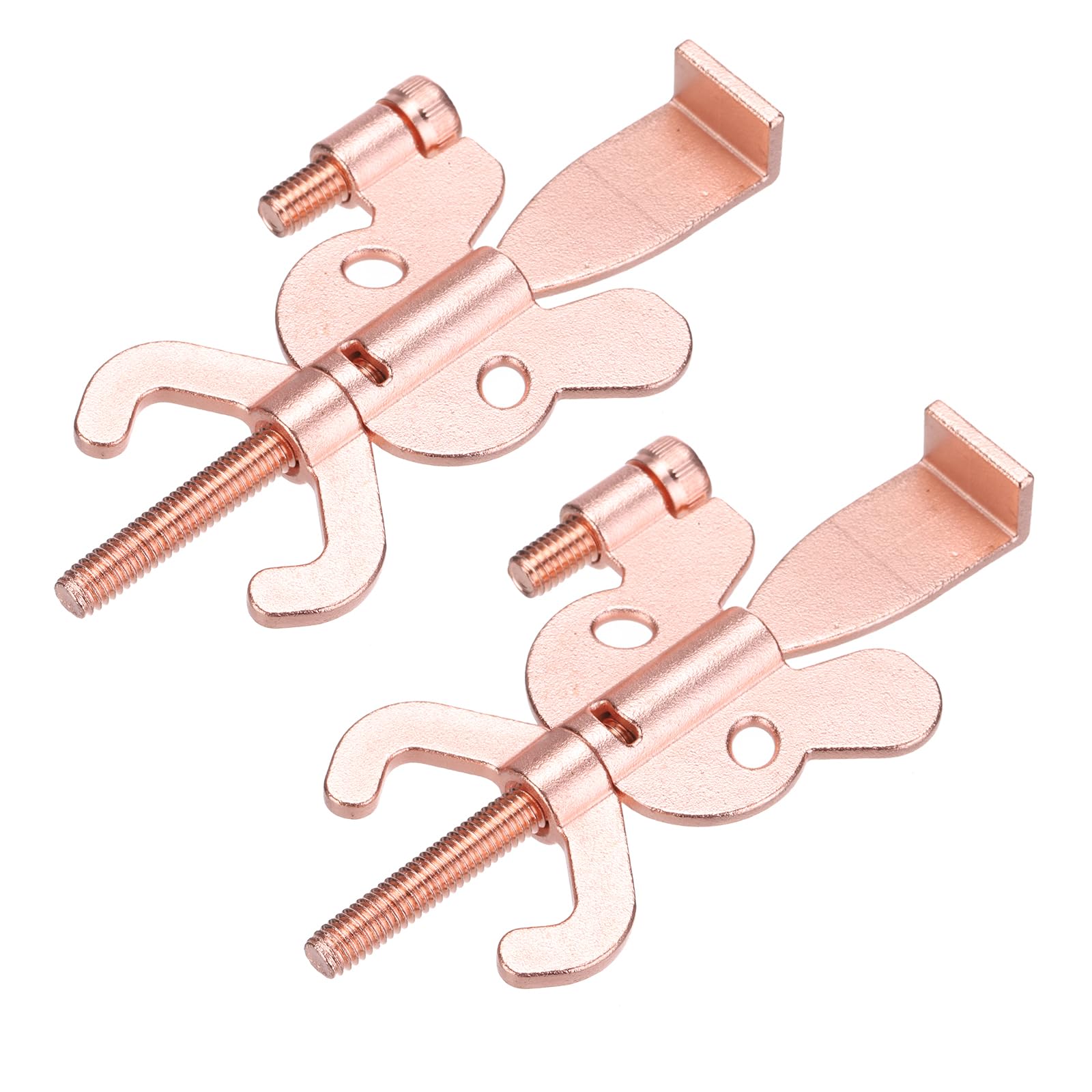PATIKIL Portable Security Door Lock, 2 Pack Adjustable Butterfly Hotel Door Lock Devices with Storage Bag for Enhanced Safety for Traveling Hotel Home Apartment, Rose Gold