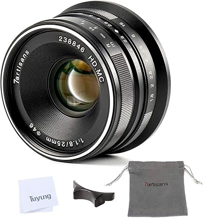 Amazon 7artisans 25mm F1 8 マニュアルフォーカスレンズ Sony カメラa7 ii r rii s sii A6500 A6300 A6000 A5100 A5000 Ex 3 Nex 3n Nex 3r Nex F3k Nex 5 Nex 5nに適用するレンズ ブラック カメラ用交換レンズ 通販
