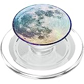 Moon Lunar Surface Full Space Galaxy Gray Green White PopSockets PopGrip for MagSafe