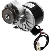 Jiabailie Gear Reduction Electric Motor,24V 250W Electric Motor Heavy Duty DC Gear Reduction Brush Motor with Belt Pulley for Electric Bicycle,Scooter,Bikes 2750rpm (24V)