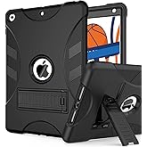 Rantice Military-Grade Tested Case for iPad 10.2 Inch 9th/8th/7th Gen, Shockproof Protective Cover with Stand & Child-Safe Design (Black)