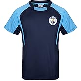 Manchester City Football Club Official Gift Boys Poly Training Kit T-Shirt