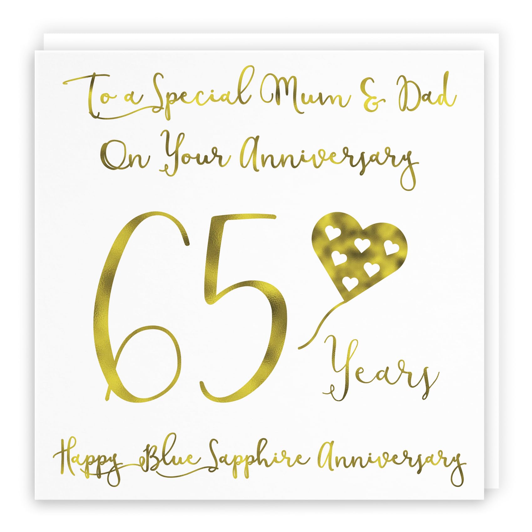 Hunts England - Mum And Dad - Parents 65th Anniversary Card - To A Special Mum & Dad On Your Anniversary - 65 Years - Happy Blue Sapphire Anniversary - Milano Collection