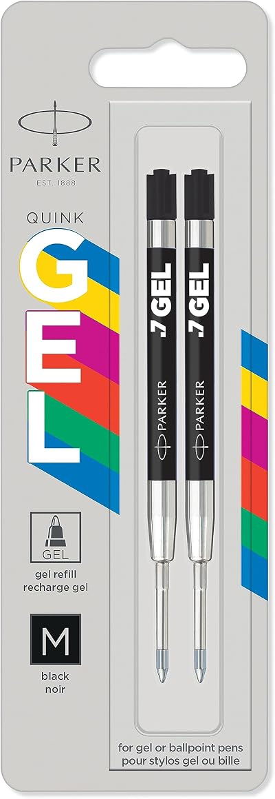 Parker Jotter Originals Gel Pen Refills 0.7mm Black Gel Ink 2 Count