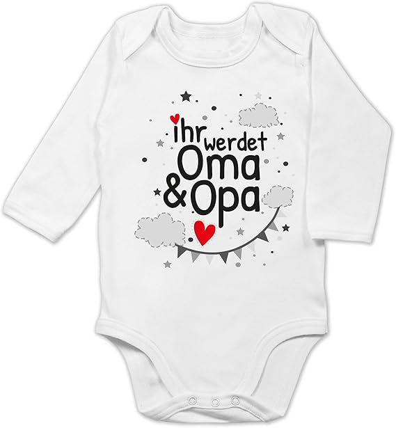 Shirtracer Sprüche Baby Ihr werdet Oma & Opa schwarz Baby Body