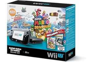 Nintendo Deluxe Black Wii U Console w/ Super Mario 3D World & Nintendo Land