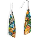 Frigotine Natural Stone Dangle Drop Earrings for Women, Boho Healing Stone Earing Jewelry