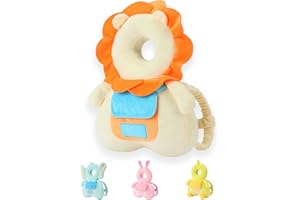 JunNeng Baby Head Protector Backpack with Squeaker，Toddler Head Safety Protection Cushion, Yellow Lion
