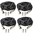 Masione 4 Pack 100ft BNC Video Power Cable Security Camera Wire Cord for CCTV DVR Surveillance System